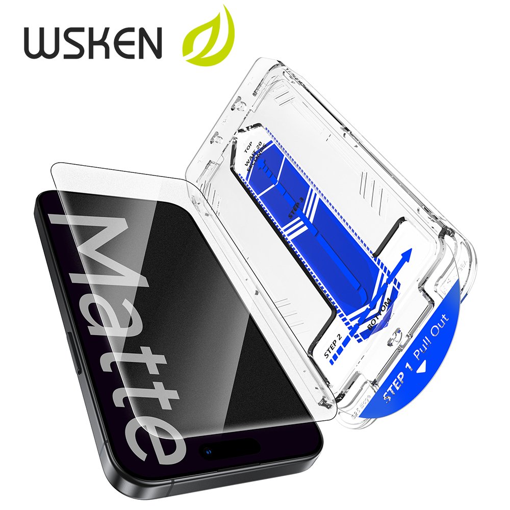 WSKEN ฟิล์มด้าน สำหรับ iPhone 18ProMax 17ProMax ไม่มีขอบสีดำ ป้องกันลายนิ้วมือ ป้องกันแสงสะท้อน Matte ฟิล์มกระจก for ไอโฟน 16ProMax 17Pro 16Plus 17 16 15 14 13 เอชดี 1PC กันรอย การป้องกันการตก ติดตั้งง่ายv