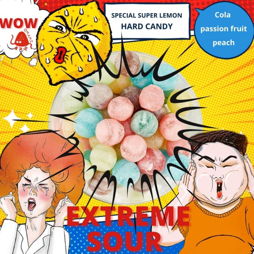 ลูกอม ลูกอมเปรี้ยว ลูกอมเปรี้ยวจี๊ด จี๊ดจ๊าด (1เม็ด/2.5g) แบบคละรสชาติ กินแก้ง่วงได้ กินแล้วสร่าง สามารถเอาไปแกล้งคนอื่น