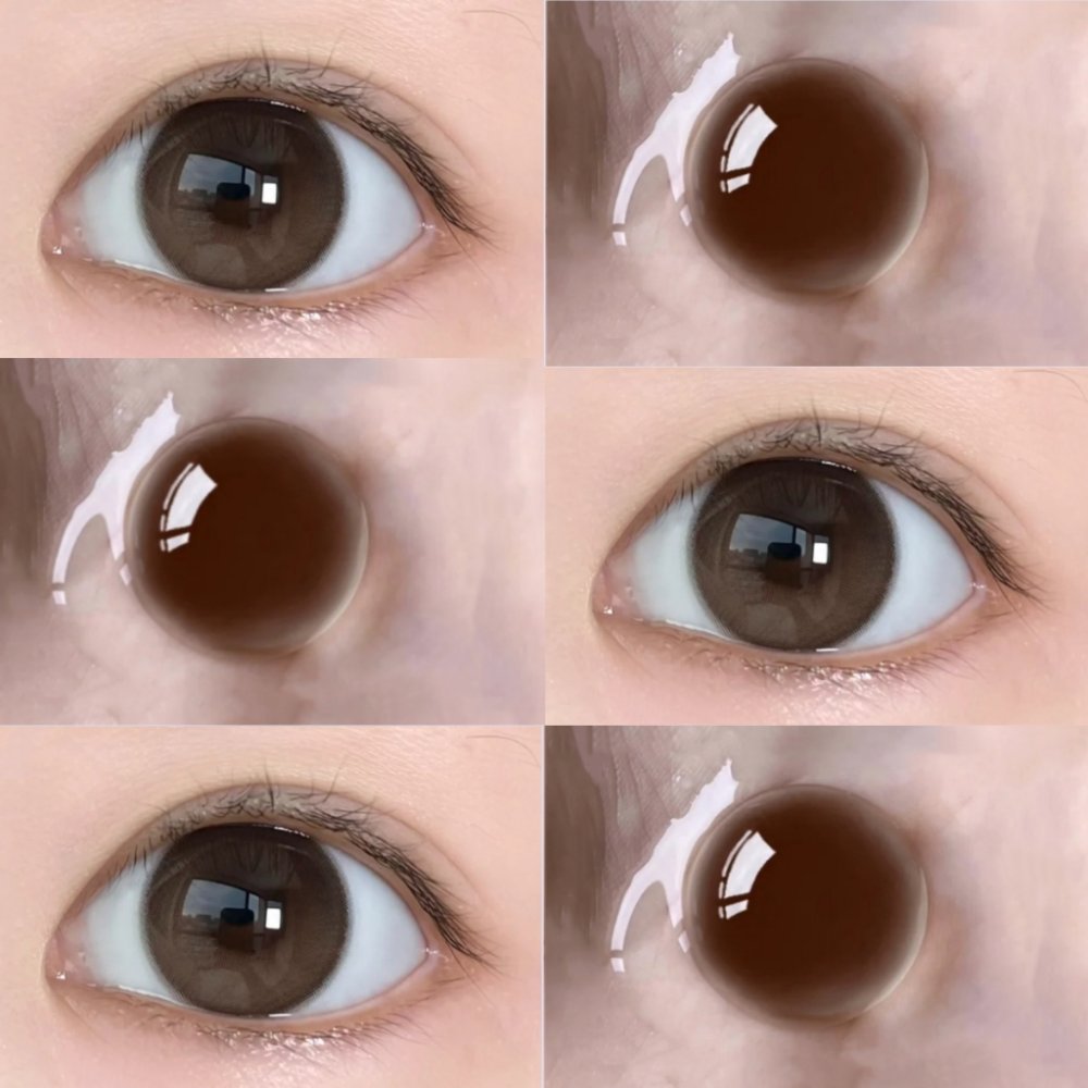 Midroo [-1.00-8.00] แว่นตาสายตาสั้น คอนแทค Butter Bean Brown/Grey/Blue-14.2mm