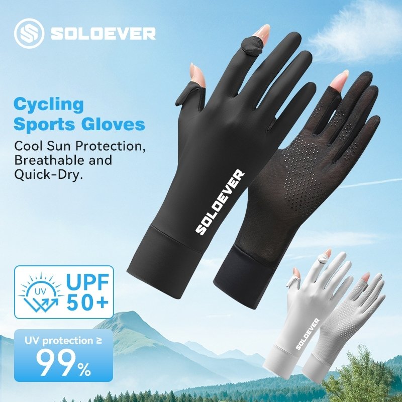 SOLOEVER ถุงมือกันแดด UV สำหรับขับมอเตอร์ไซค์ ใช้งานกลางแจ้ง ระบายอากาศได้ดี หน้าจอสัมผัส
