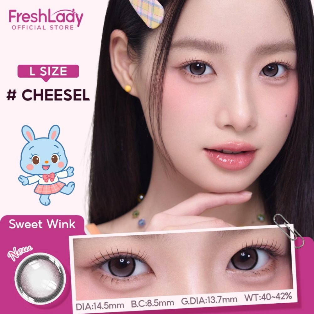 【FDA-ซื้อ 2 รับส่วนลด 10%】𝐅𝐑𝐄𝐒𝐇𝐋𝐀𝐃𝐘 คอนแทคเลนส์สี คอนแทคเลนส์รายเดือน Cheesel 14.5mm L size 0~4.00