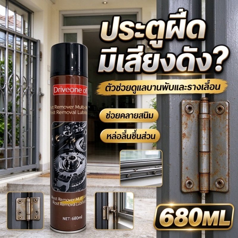 680ML สนิม Remover สเปรย์น้ํามันหล่อลื่นสําหรับสลักเกลียวสนิม Stuck สกรูบานพับประตู & เครื่องมือโลหะ