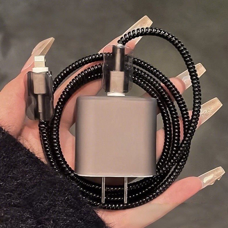 ชุดพันสาย เคสหัวชาร์จ ตัวถนอมสาย ชุดเคสป้องกัน 20W/18W สำหรับ iP ตัวป้องกันสายชาร์จเพื่อป้องกันสายขาด