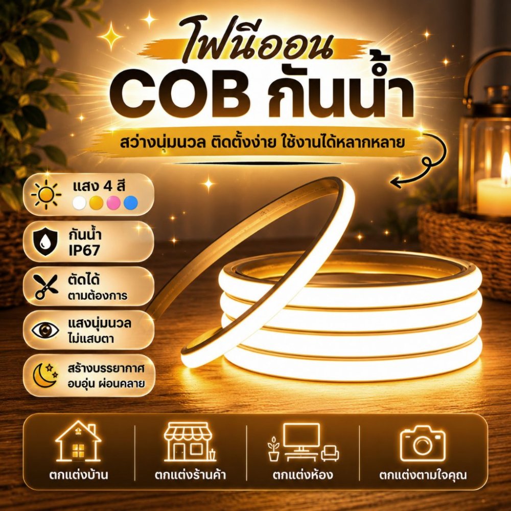 💥LEDแถบแสงนีออน,เกรดกันน้ำ IP67,ความยาว 3-30 เมตรสีสวยงามกันน้ำแรงดันไฟฟ้า 220V มีหลายสีให้เลือกมาพร้อมกับ,มาพร้อมกับปลั
