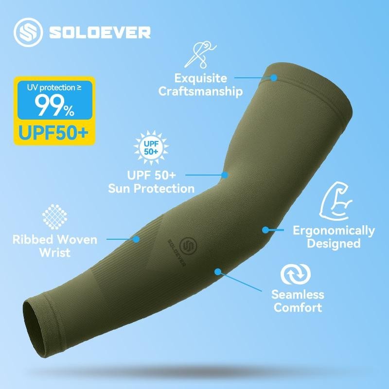 【TH Delivery】SOLOEVER ปลอกแขนป้องกันแสงแดด UPF50+ สำหรับทั้งชายและหญิง สวมใส่ง่าย พิเศษด้วยเนื้อผ้าเย็นสดชื่น เหมาะสำหรับการขี่จักรยานกลางแจ้ง