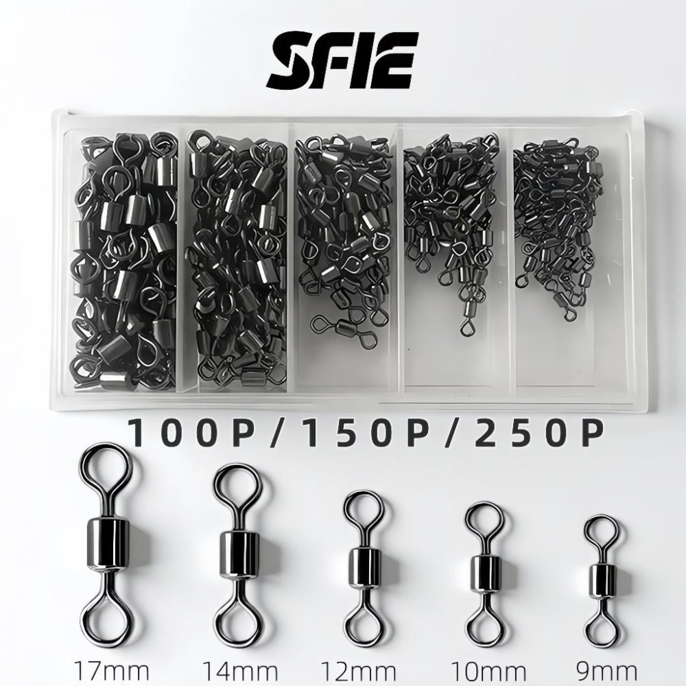 อุปกรณ์ตกปลาแบริ่งหมุนลูกกลิ้งการเชื่อมต่อแหวนอุปกรณ์ตกปลา Anti-Tangling Line Strong ทนทานหลายข้อกําหนด O