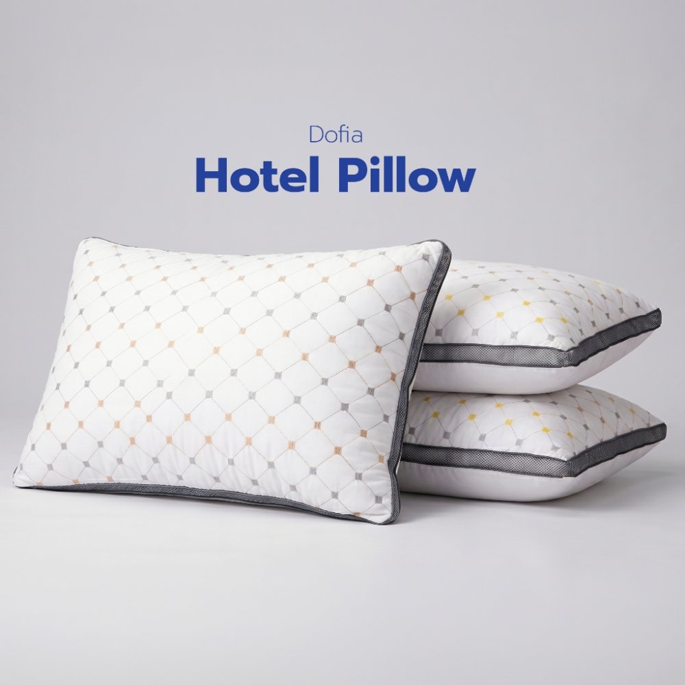 Dofia ( 1 แถม 1 )หมอนโรงแรม รุ่น M01 Pillow หมอนสุขภาพ ใยสังเคราะห์คุณภาพดี นุ่มสบาย1 ฟรี 1