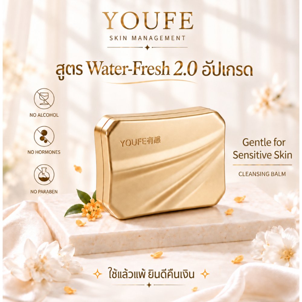 YOUFE (บริษัทโดยตรง) 85g 3 in 1 คลีนซิ่งบาล์ม ส่วนผสมจากพื Cleansing balm คลีนซิ่งสิว ออยล้างหน้า Makeup Remover พร้อมส่ง เเบรนด์เเท้100% คลีนซิ่งบาล์ม ผิวแพ้ง่ายใช้ได้
