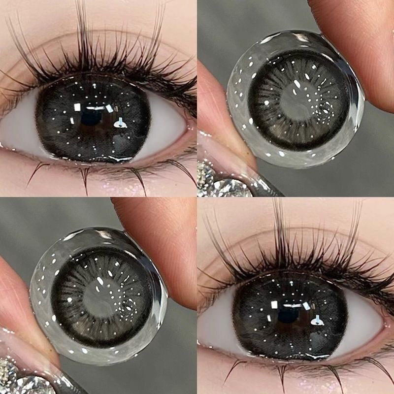 MIDROO 【COD】[-0.00~-8.00] คอนแทคเลนส์ 🖤Thai Tea Grey/ Blackกรองแสงขนาดมินิ-14.5mm