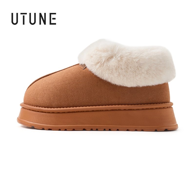 UTUNE รองเท้าบูทสั้นผ้าฝ้ายสำหรับผู้หญิง 2025 หนานุ่ม ป้องกันความหนาว และเหมาะสำหรับการสวมใส่กลางแจ้ง