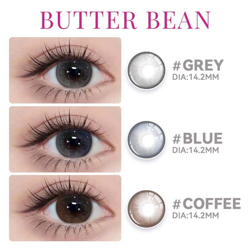 【COD】MIDROO[-1.00~-8.00]คอนแทคเลนส์บิ๊กอาย สีกาแฟนมเกาลั 🌈Buttered Bean🌈 ขนาดมินิ -14.2mm