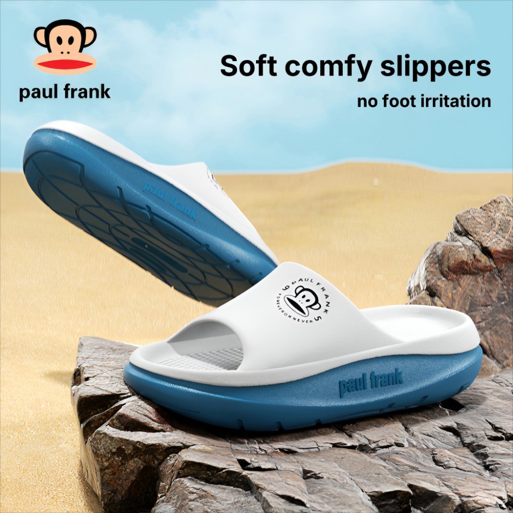Paul Frank ผู้ชายผู้หญิงสบายรองเท้าแตะหนานุ่ม-Soled Non-บดฟุต Unisex ในร่มกลางแจ้ง Mute Anti-Slip All-Match Design 2026 สไตล์ใหม่