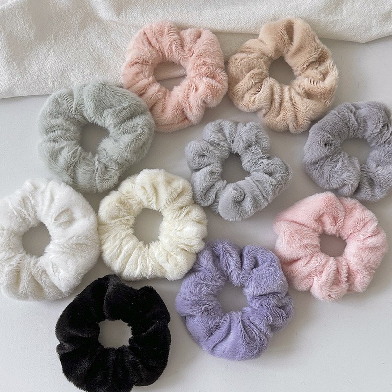 โดนัทรัดผมขนนุ่ม ยางรัดผมเกาหลี ยางรัดผมแฟชั่น มี 10 สี