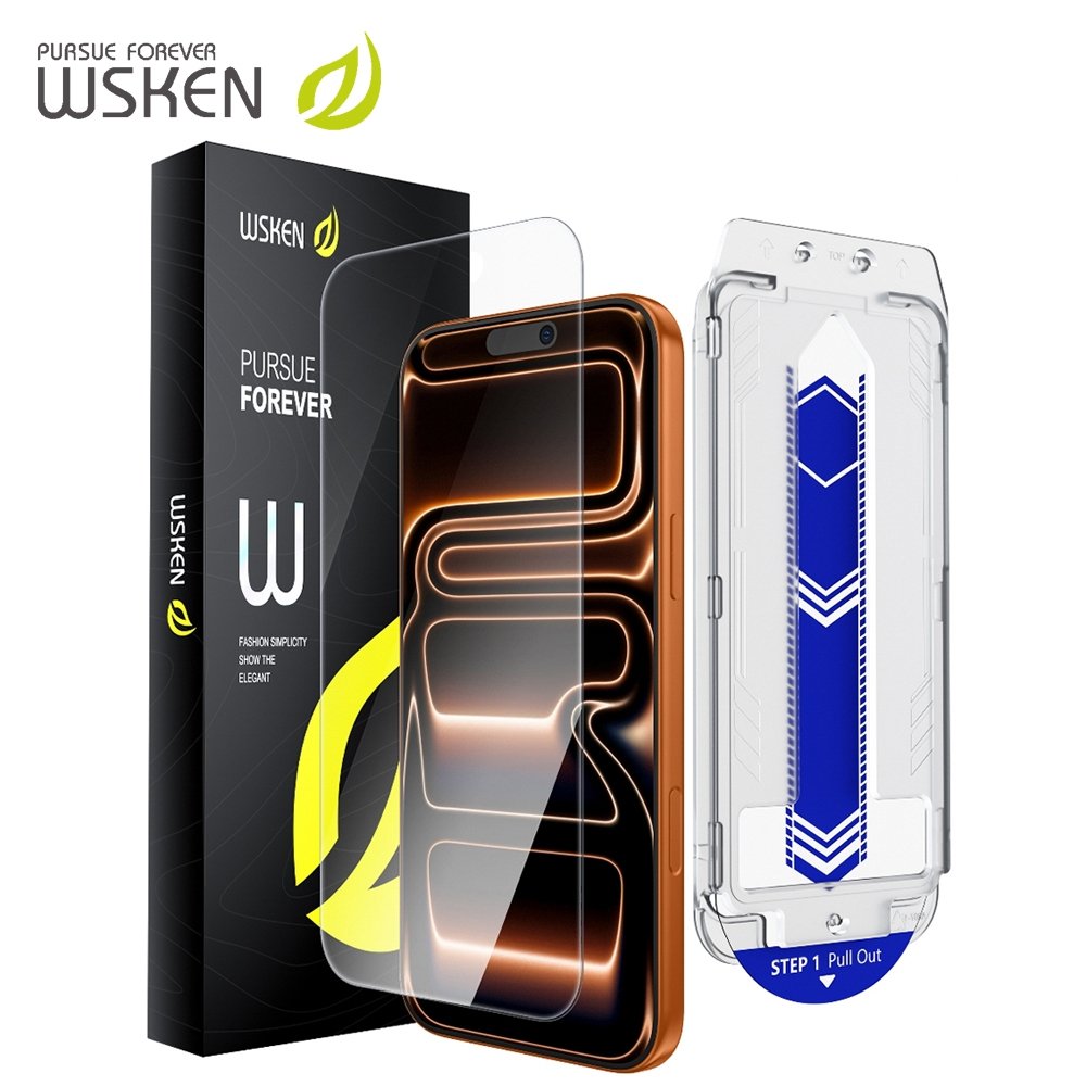 WSKEN ฟิล์มกันรอย แบบไม่มีขอบดำ สำหรับ iPhone 18promax 17ProMax 16ProMax Duo ติดตั้งง่าย HD ฟิล์ม iPhone 17 16 15