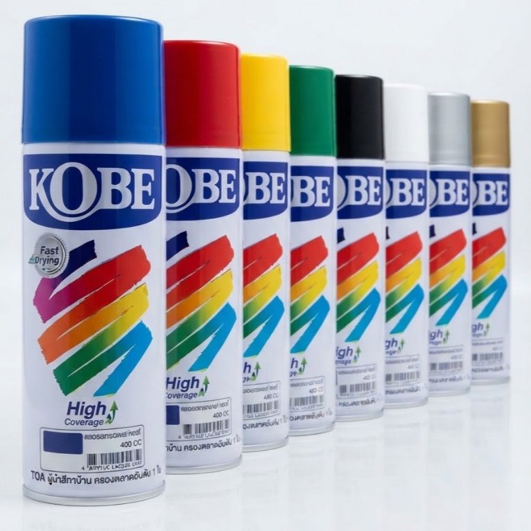 สีสเปรย์Kobe เฉดสีนิยม และ สเปย์รองพื้นพลาสติก รองพื้นกันสนิม ที่ถูกทีสุด