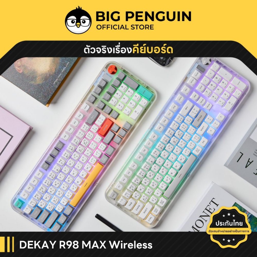 [เท่จัด สัมผัสนุ่ม] DEKAY R98 MAX Wireless Rubber Dome keyboard wireless DK R98MAX R 98 MAX Bigpenguin Big Penguin