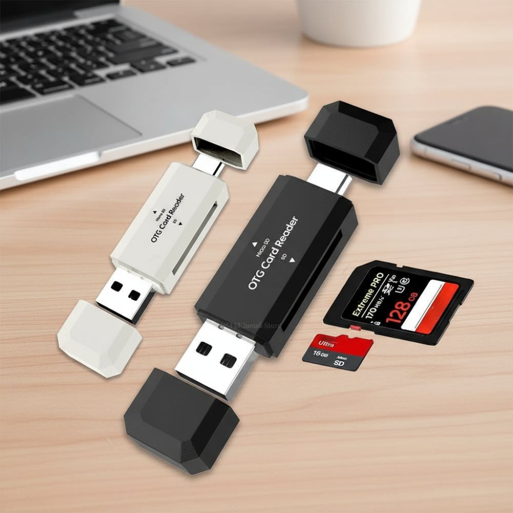 เครื่องอ่านการ์ด Type C SD/TF 2-in-1 อะแดปเตอร์ USB 2.0 OTG ความเร็วสูง สําหรับอุปกรณ์เสริมแล็ปท็อปพีซี