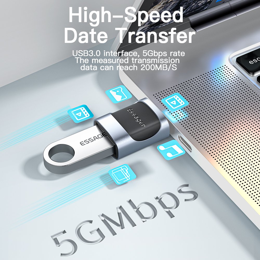 อะแดปเตอร์ USB 3.0 เป็น Type C OTG แปลง USB A เป็น Micro Type C สำหรับ Macbook โน๊ตบุ๊ค และการ์ดรีดเดอร์