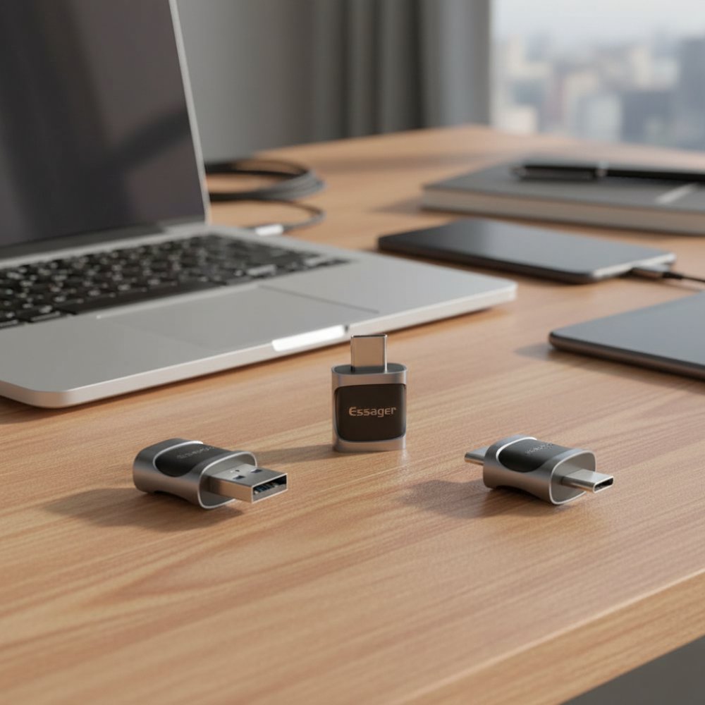 อะแดปเตอร์ Essager Premium USB to Type C Micro OTG สําหรับ Android คอมพิวเตอร์ ABS