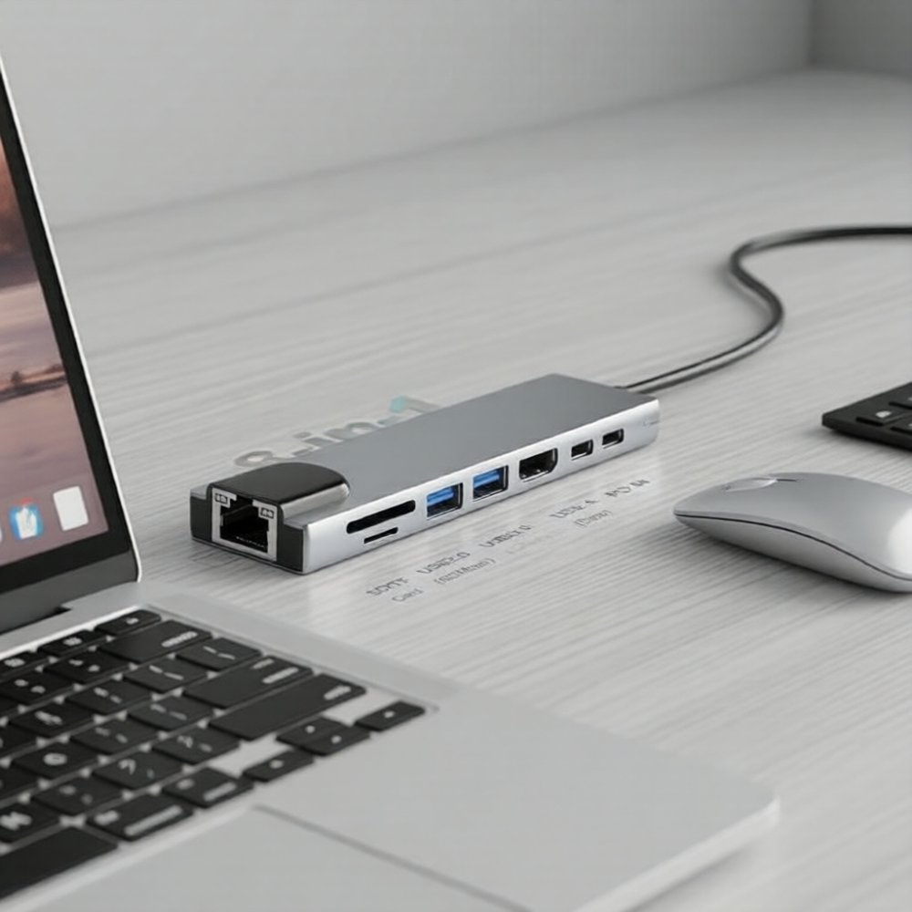 ฮับ Type C 8-in-1 อะแดปเตอร์ USB 3.1 เป็น HDMI 4K พร้อม RJ45 เครื่องอ่าน SD/TF ชาร์จ PD สําหรับแล็ปท็อป