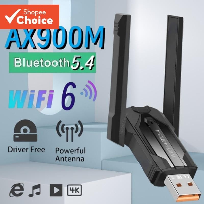 อะแดปเตอร์ WiFi ไร้สาย AX900 USB 3.0 WiFi 6 & Bluetooth 5.4 900Mbps การ์ดเครือข่าย Dual Band 2.4G/5Ghz
