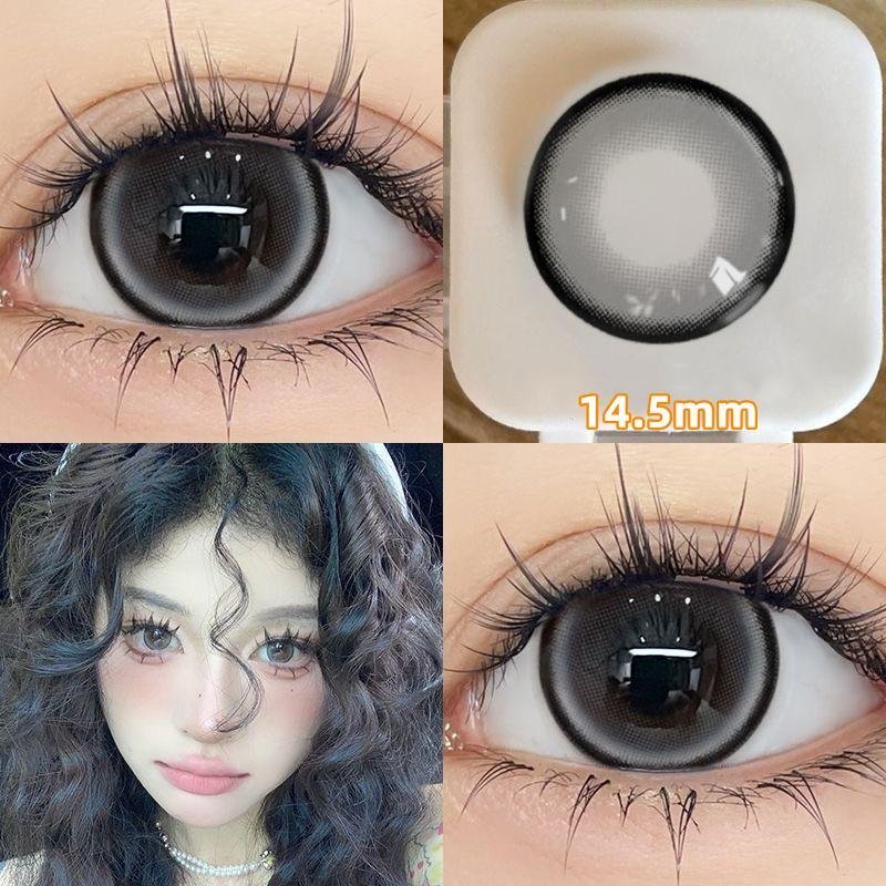【Buy2 get 2 Gift】Midroo 【0°~-600°】คอนแทคเลนส์ลายฮิต สายตาปกติ Jelwery Grey/Brown 14.5mm รายเดือน