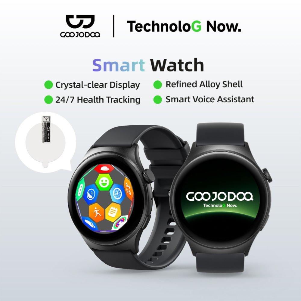 GOOJODOQ Fb060 สมาร์ทวอทช์ Ip68 กันน้ำ การตรวจสอบสุขภาพ สมาร์ทคอล ผู้ช่วยเสียง Smartwatch