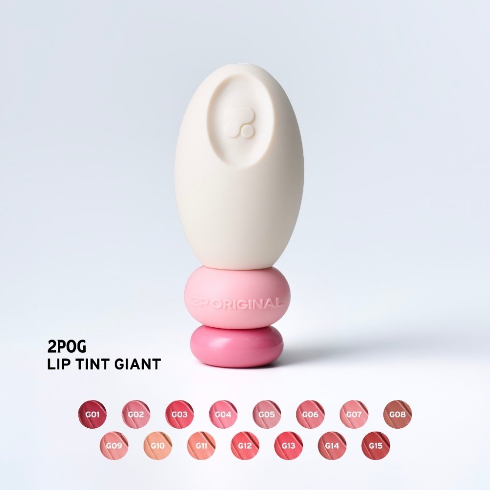 2POG LIP TINT GIANT ลิปทินท์เบลอแมตต์ ชุ่มชื้น 2 เท่า ติดทน เบลอขอบปากละมุน 15 เฉด (2P ORIGINAL)