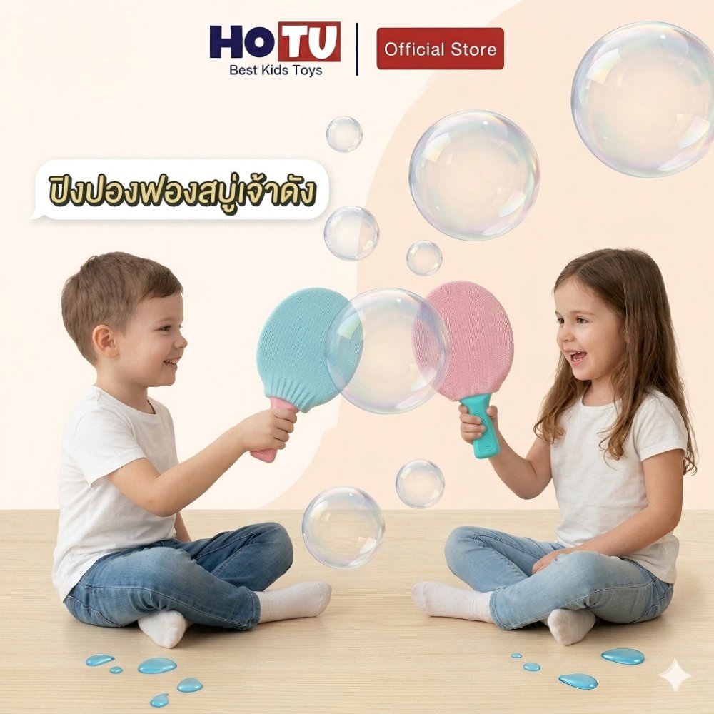 🔥สินค้าใหม่🔥HOTU ไม้ปิงปองฟองสบู่ 🏓ฟองสบู่เด้งดึ๋ง ของเล่นเด็กตบฟองได้ไม่แตกง่าย ของเล่นกลางแจ้ง