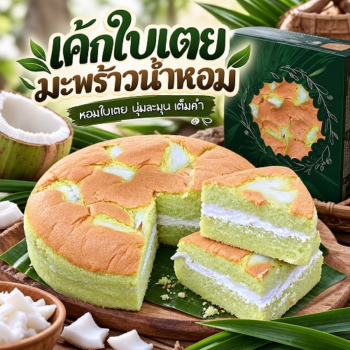 เค้กใบเตยมะพร้าวน้ำหอม by เค้กหนองพงนก