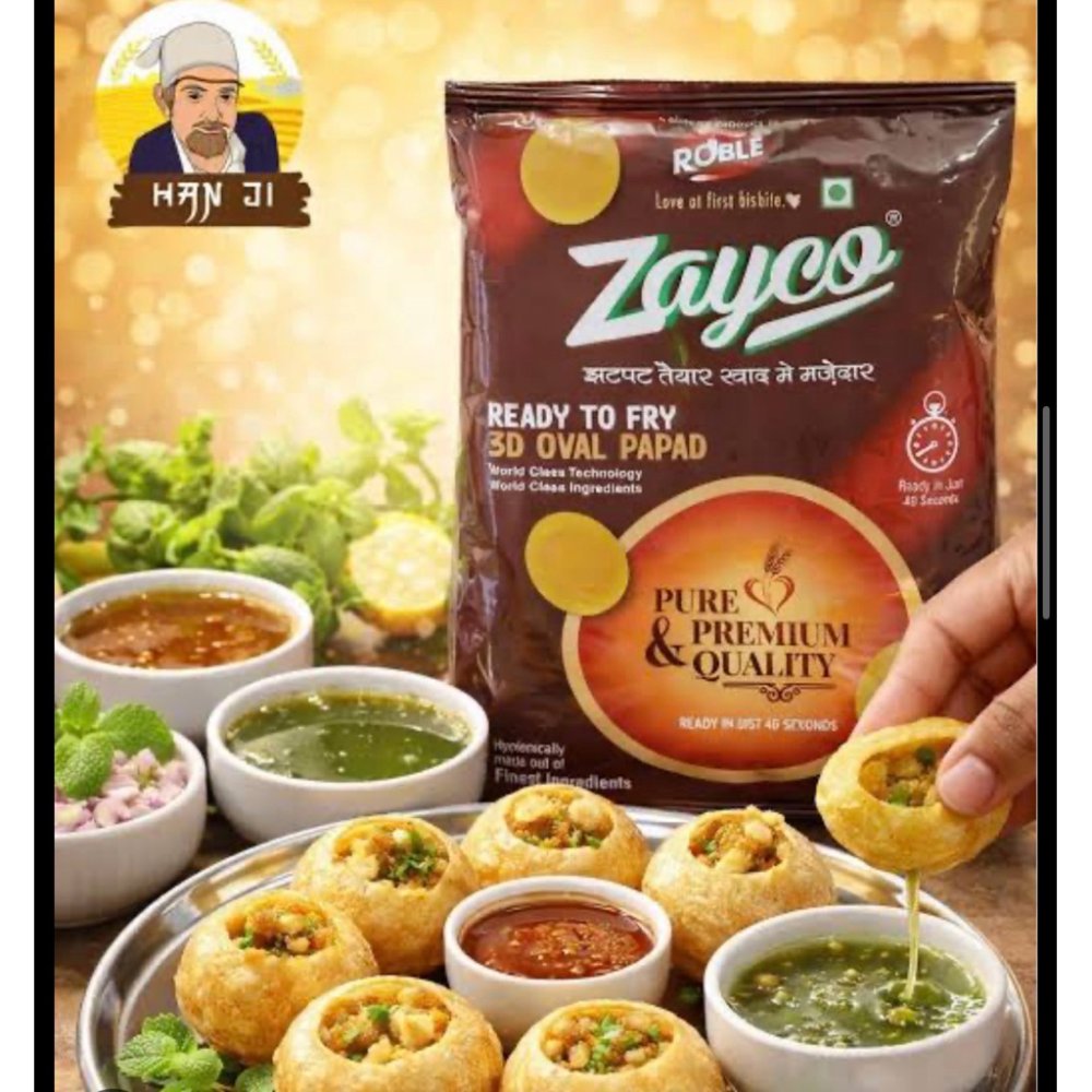Pani Puri ปานิปูริ Zayco Gol Mol แผ่นทอดปานิปูรี 1กก Pani Puri 1Kg