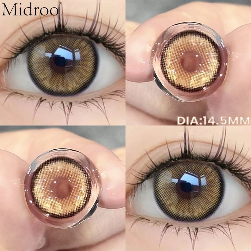 【ของแถมฟรี กล่อง🐱】MIDROO เหมาะกับเมื่อแต่งหน้า เลนส์แฟชั่นเรนเดอร์สีมาก คอนแทคเลนส์สี ขนาดใหญ่ Mirage Lens 14.5mm