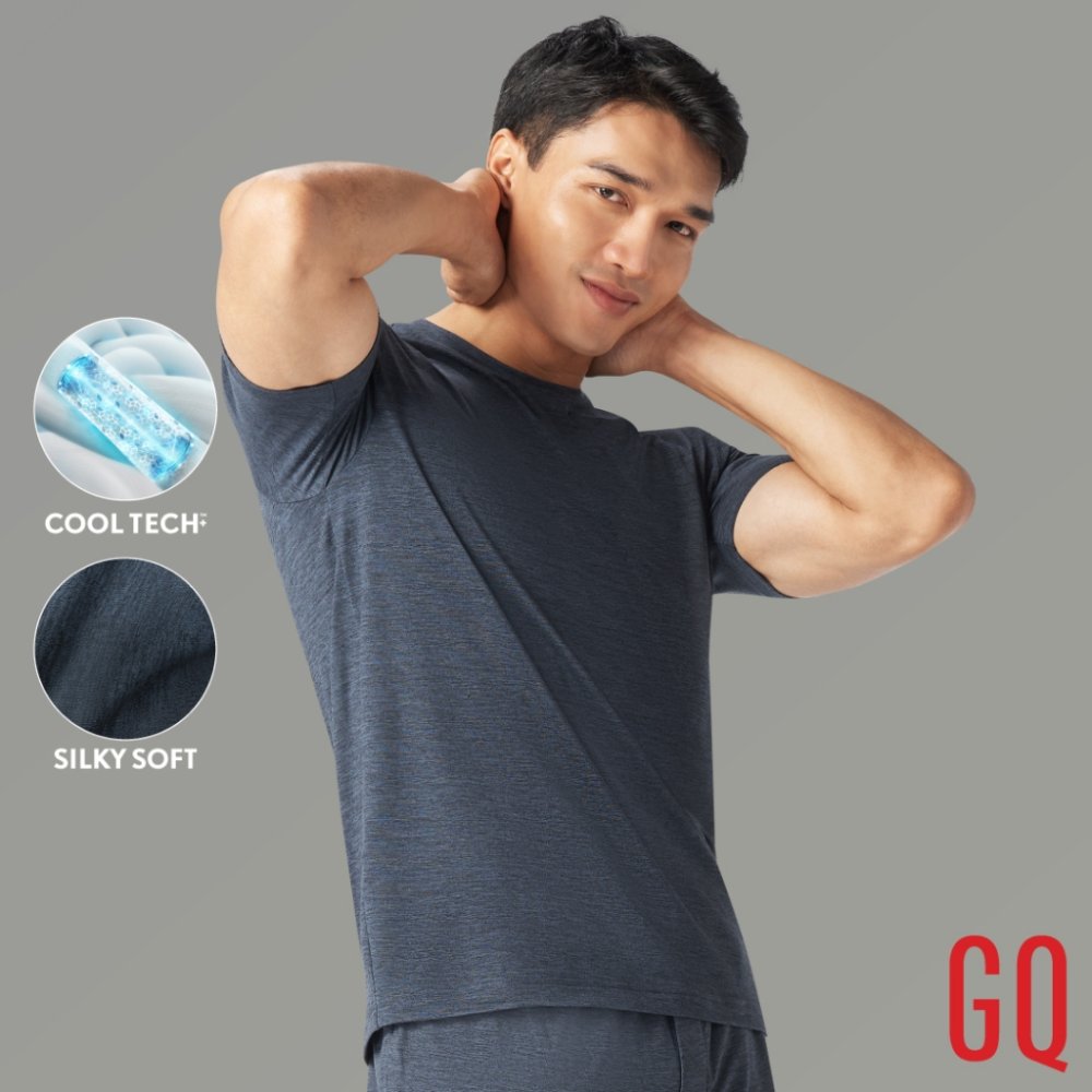 GQ Loungewear - Cool Tech™+ T-shirt เสื้อลำลองแขนสั้น ผ้าเย็นทั้งผืน สูงสุด 2 องศา (เสื้ออยู่บ้าน ชุดอยู่บ้าน)
