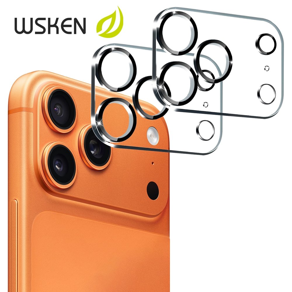 WSKEN ฟิล์มกล้องกันรอยขีดข่วนโปร่งใสสําหรับ iPhone 17 Pro Max 18ProMax, ครอบคลุมเต็มรูปแบบ, ฟิล์มป้องกันเลนส์แบบบูรณาการสําหรับ iPhone 17 Pro/17/16, HD Clarity, 2 แพ็ค