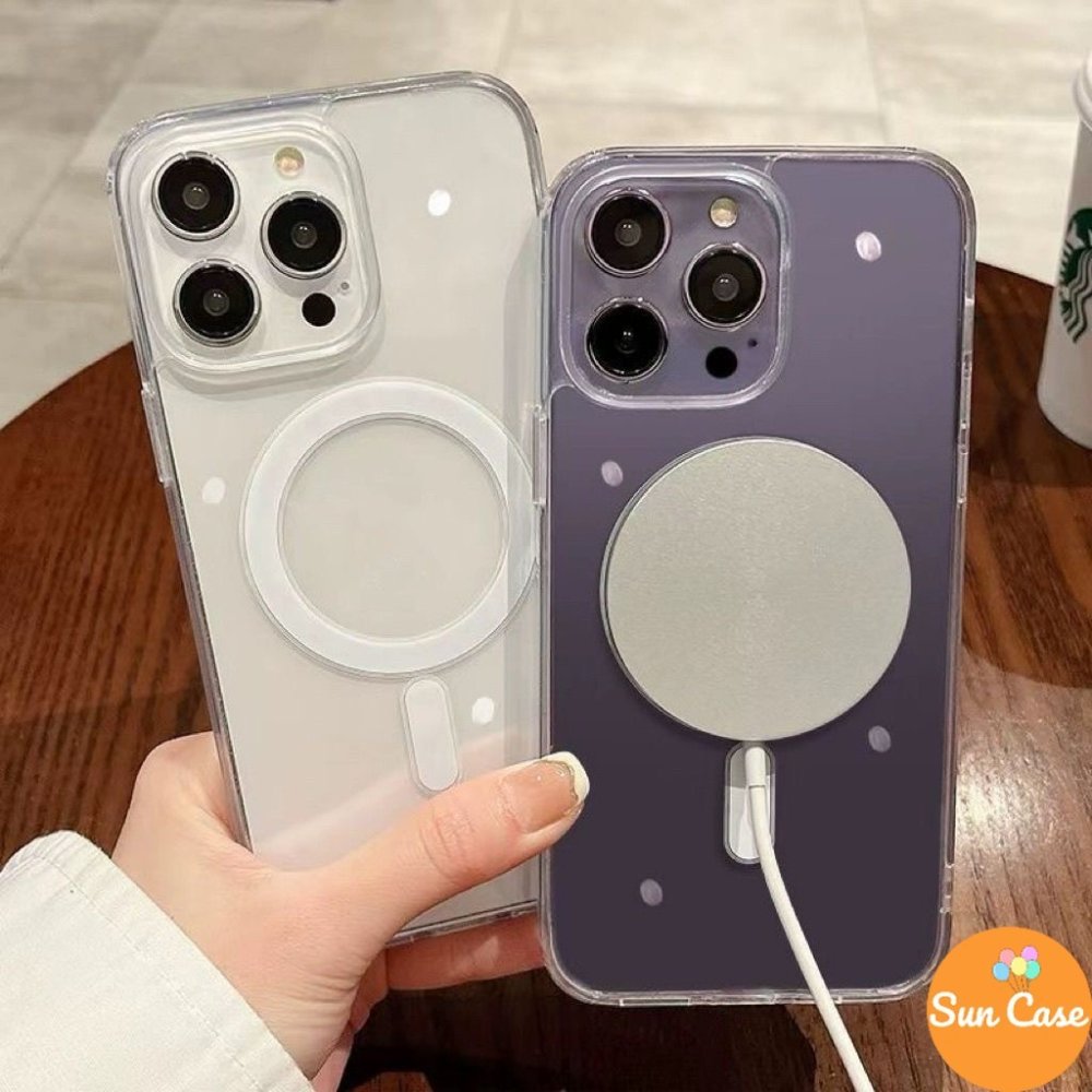 SUNเคสใสกันกระแทก แม่เหล็กเคสสําหรับไอโฟน11 สำหรับIPhone18 17 16 14 13 12 15 promax โปร่งใส เกราะกันกระแทก สำหรับไอโฟน