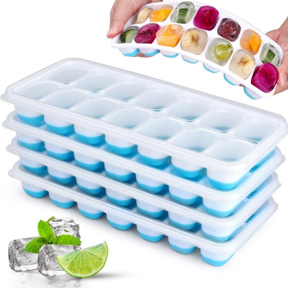 แม่พิมพ์น้ำแข็ง ที่ทำน้ำแข็ง ถาดทำน้ำแข็ง14 ช่อง ฟู้ดเกรด Ice Maker ถาดน้ำแข็ง พิมพ์ซิลิโคนบล๊อก Food Grade พร้อมฝาปิด