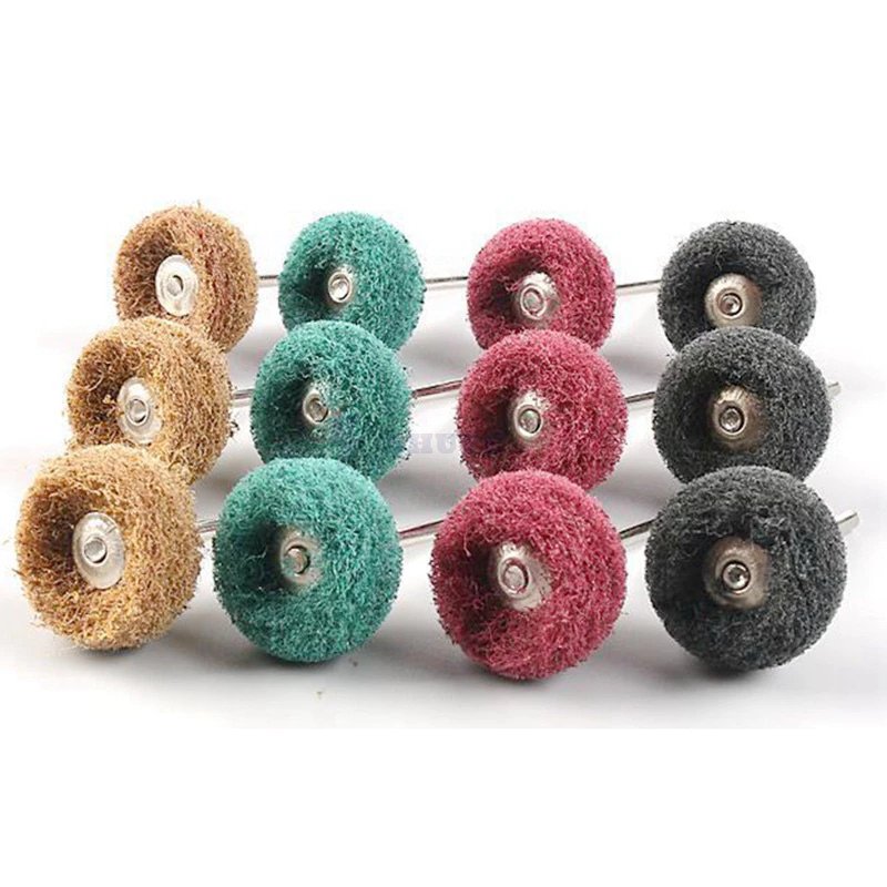 ลูกสก๊อตไบร์ท ลบรอยลึก แกนดอก ลูกผ้าขัดมีแกน ล้อผ้าขัด (3X25）40～400 Grit