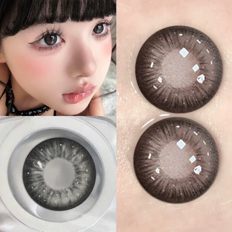 ซื้อ2คู่แถมของแถมฟรี [0~-800°]Midroo แว่นตาสายตาสั้น คอนแทก ขยายรูม่านตา คอนแทคเลนส์ Thai Tea Grey/ Black