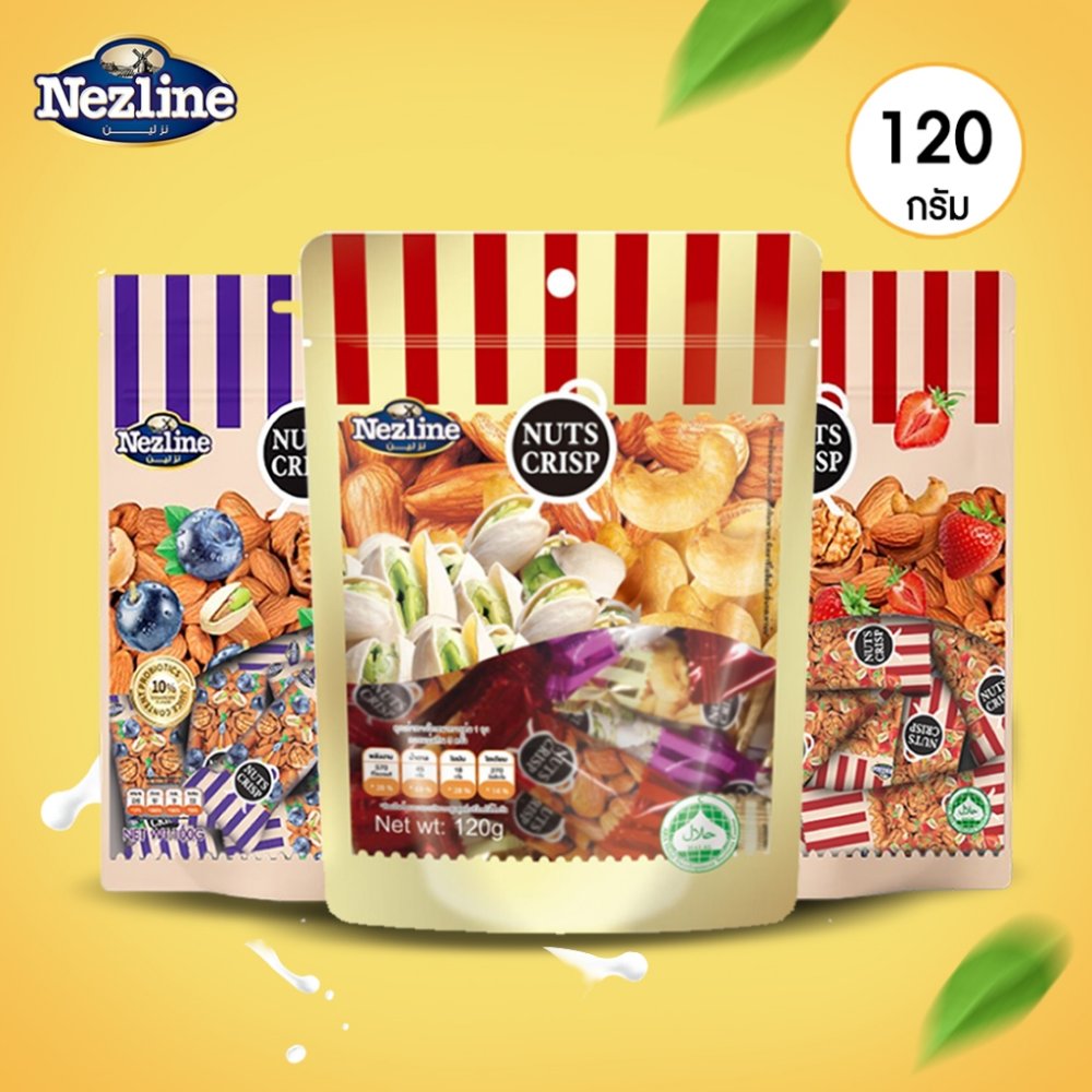 (120 กรัม) Nuts Crisp ขนมถั่วตุ๊บตั๊บ ถั่วอัดแท่ง 3 รสชาติ