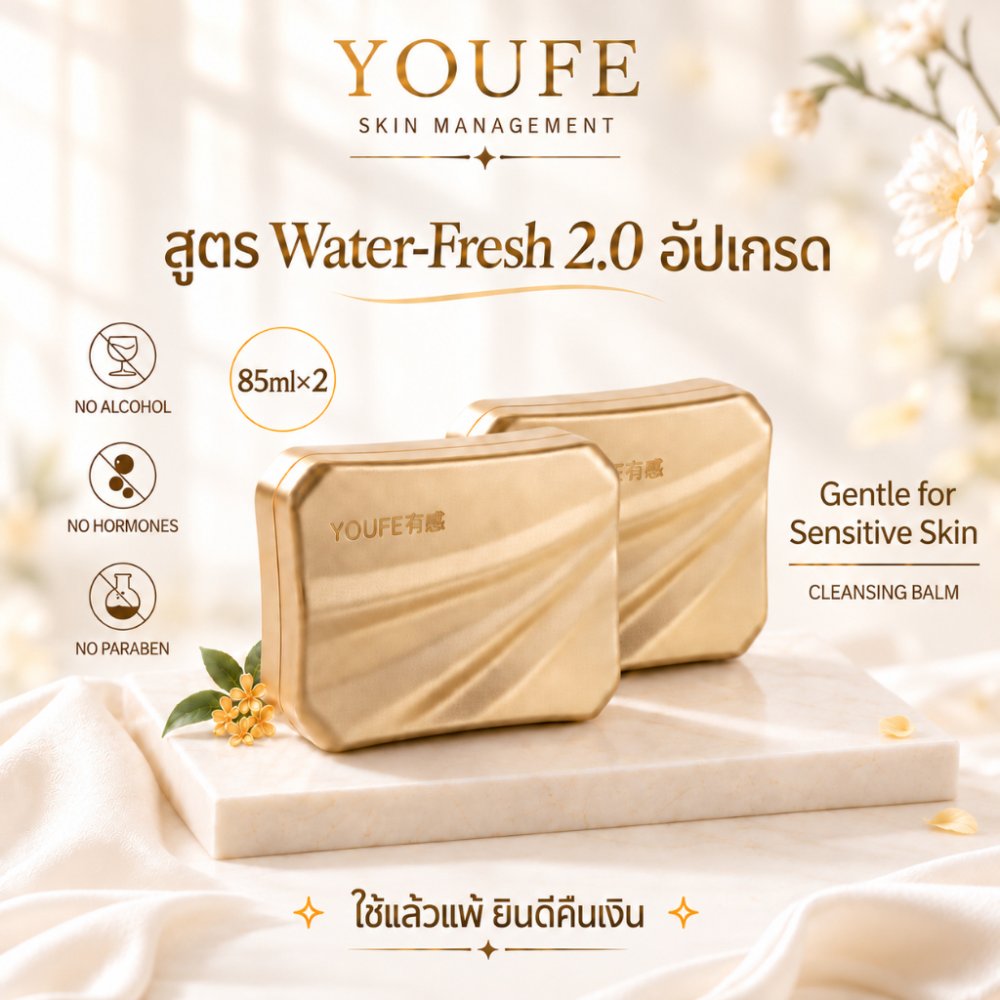 YOUFE (บริษัทโดยตรง) 170g คลีนซิ่งบาล์ม โปร2ตลับ พร้อมส่ง เเบรนด์เเท้100% คลีนซิ่งบาล์ม ผิวแพ้ง่ายใช้ได้ Makeup Remover กล่องขนาด 85 กรัม 1 กล่อง