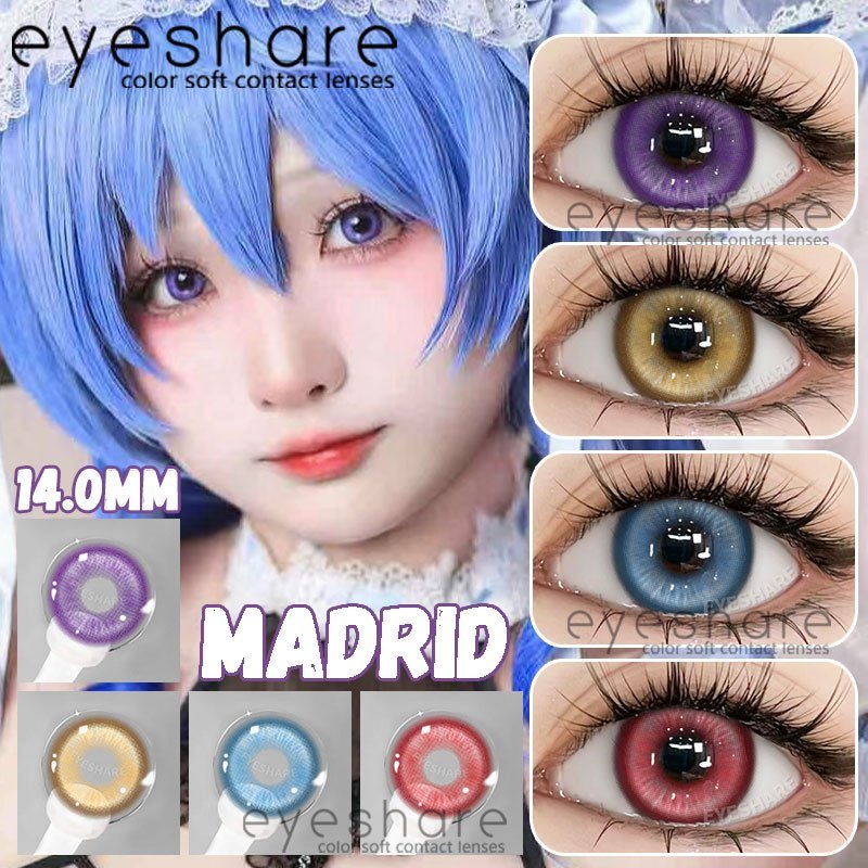คอนแทคเลนส์ Eyeshare MADRIO คอนแทคเลนส์สี คอนแทคเลนส์คอสเพลย์ ฮาโลวีน น่ารัก แต่งหน้า ดวงตา สีม่วง