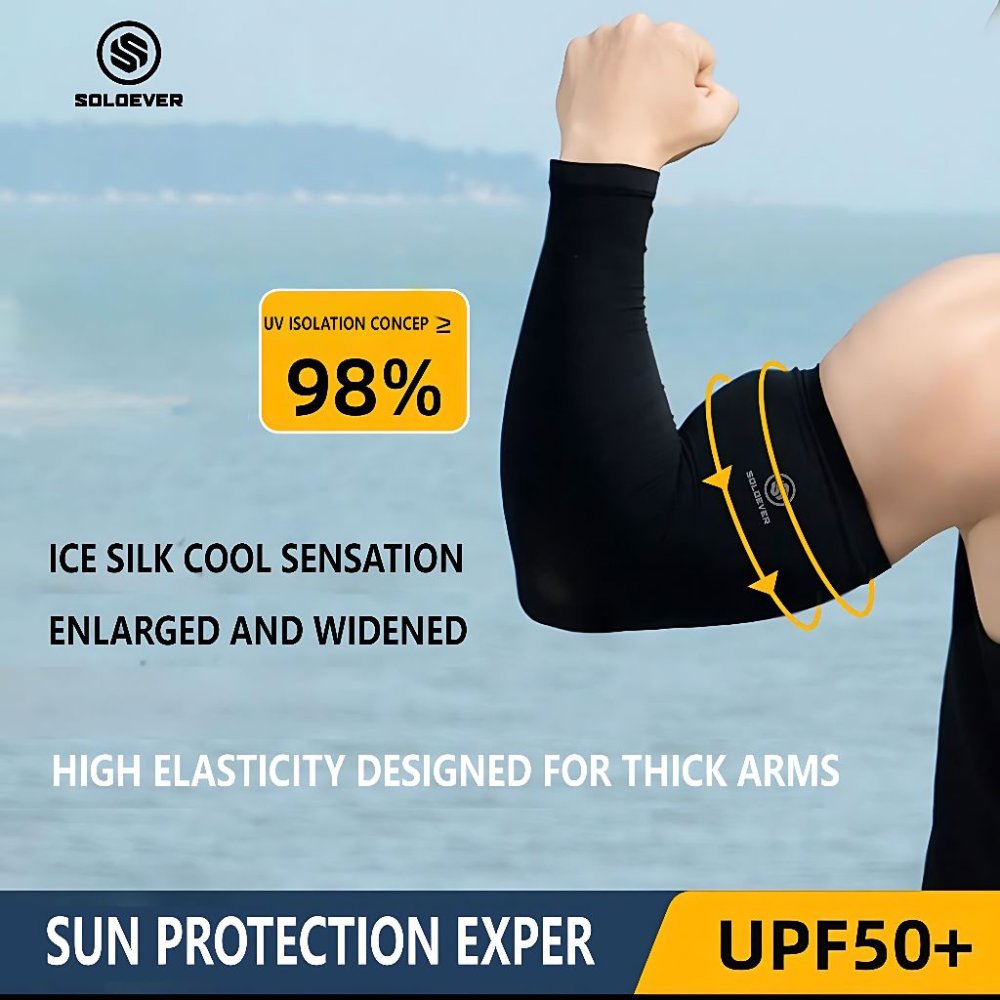 SOLOEVER ปลอกแขน ขนาดใหญ่ บางเบา XXL Fat Man Plus Size ปลอกแขนกันแดด uv ของแทั และกว้างขึ้น เหมาะทั้งผู้ชาย และผู้หญิง