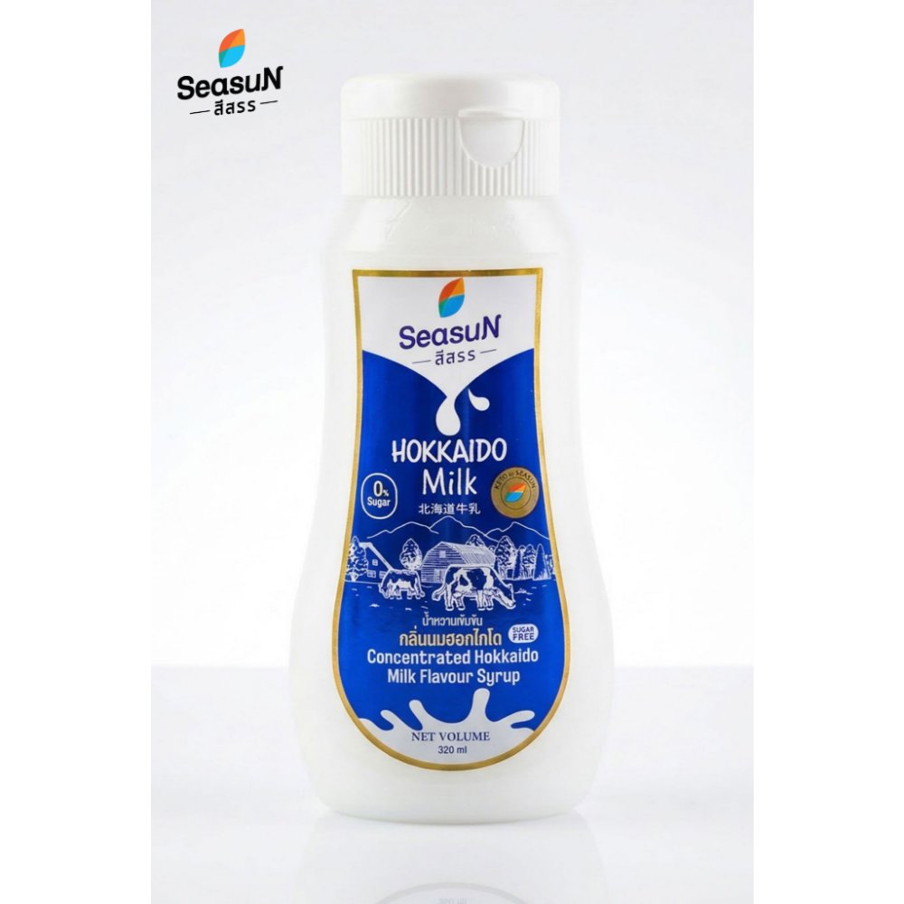 ไซรัปหญ้าหวานสูตร KETO กลิ่นนมข้นหวานฮอกไกโด ตราสีสรร ขนาด 320 ml.