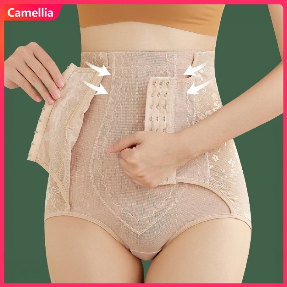 Camellia ส่งจากไทย เอวสูง กางเกงสเตรัดหน้าท้อง กระชับสัดส่วนเก็บไขมันส่วนเกิน ผ้าดีตรงปก ตะขอเกี่ยวปรับได้สามระดับ