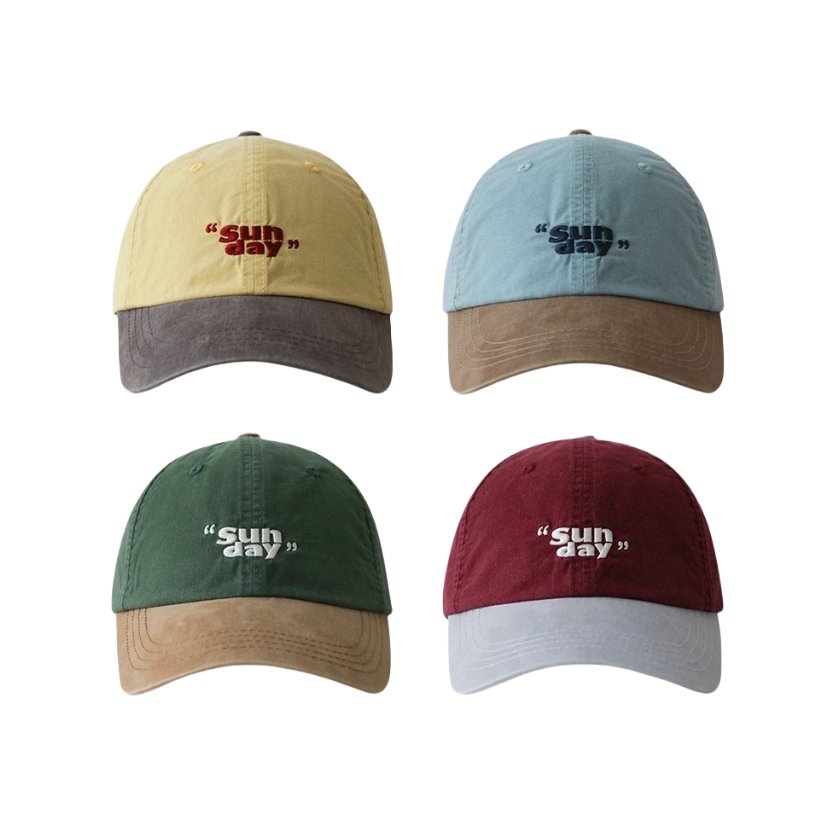 หมวกแก๊ปเบลบอลปัก “Sunday” สีพื้น มี 4 สี