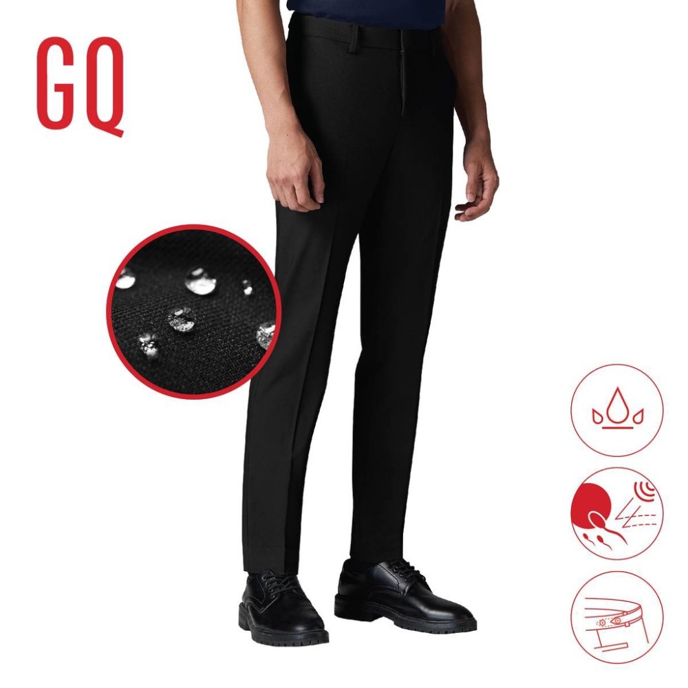 [2 ชิ้นเพียง 3,190.-] GQ Perfect Pants™ กางเกงขายาวผ้าสะท้อนน้ำ สีดำ