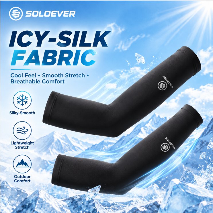【TH Delivery 】SOLOEVER 1 pairs ปลอกแขนกันยูวีสำหรับเล่นกีฬากลางแจ้งสำหรับผู้ชายและผู้หญิง