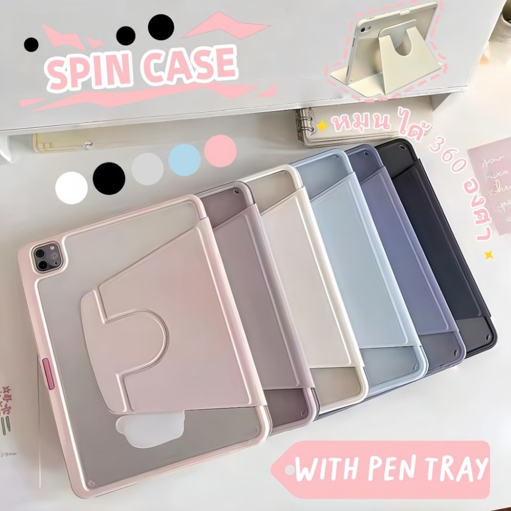 เคสอัจฉริยะ สําหรับ Samsung Tab A8 S6 Lite 10.4นิ้ว S8/S7 11นิ้ว S9 A9plus 360°หมุนได้เคสหนังอะคริลมีที่เก็บปากกาในตัว