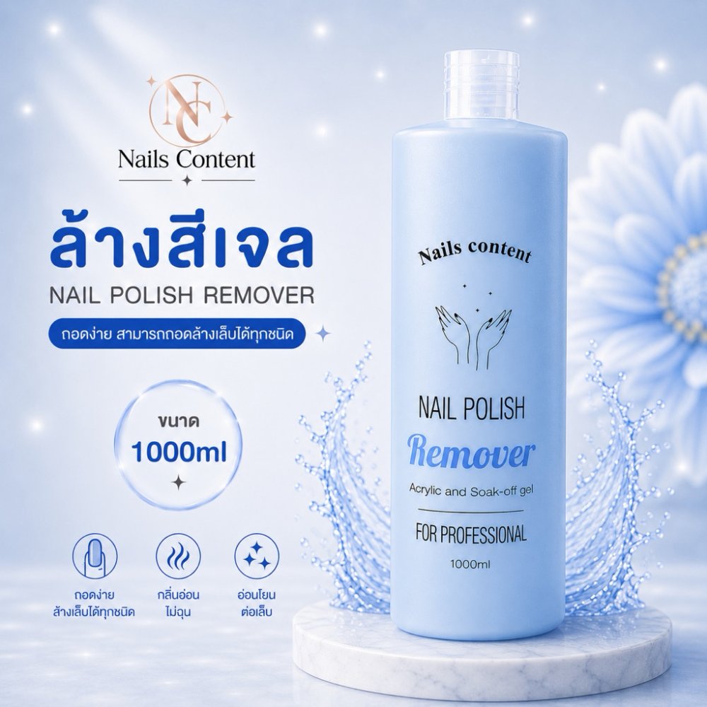 ☀️น้ำยาล้างสีเจล(แพ็คเก็จใหม่)เกรด Premium น้ำยาถอดเล็บเจล น้ำยาล้างสีเจลที่ดีต้องไม่ทิ้งคราบขาว กลิ่นหอมค่ะ