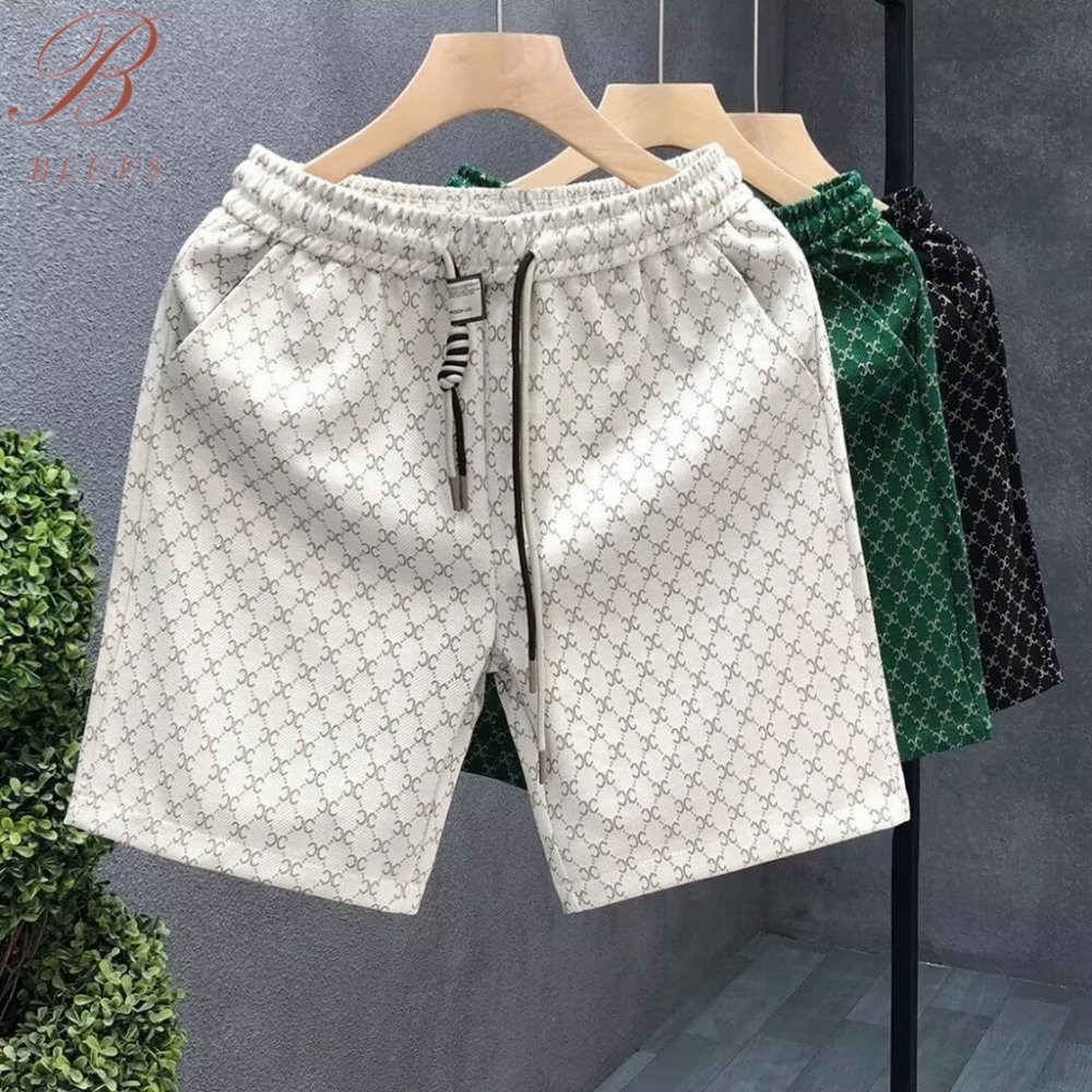 กางเกงขาสั้นผู้ชาย ไซส์ใหญ่ ลําลอง ทรงหลวม วินเทจ สีดำ ผ้าไหมน้ําแข็งมีน้ําหนักเบาและระบายอากาศได้ดี ขาวแฟชั่นชาย
